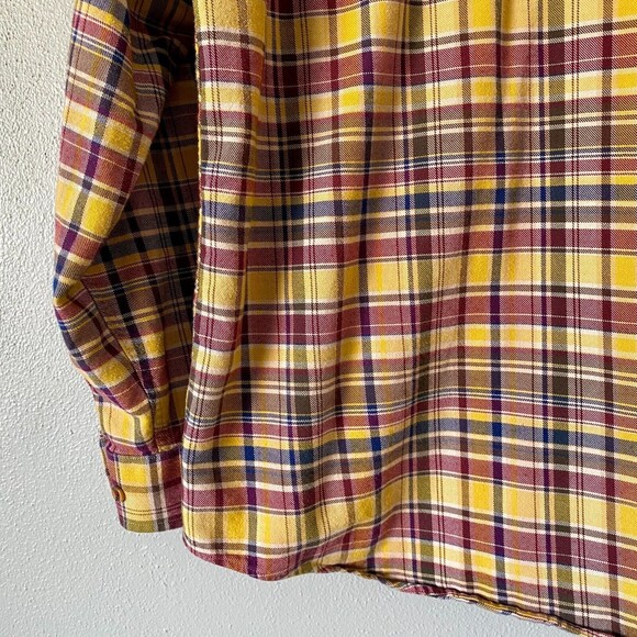 Southern Proper Men's Yellow & Red Plaid The Traditional Fit Flannel - Small - Picture 6 of 12